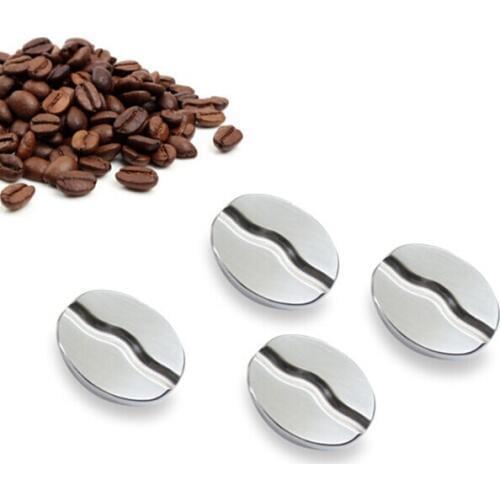 4 Pcs/Lot Coffee Bean Whiskey Stones 39mmx30mmx18mm Stainless Steel Rock Tasting Wine Beer Ice Stone Bar Christmas Gift Cooler