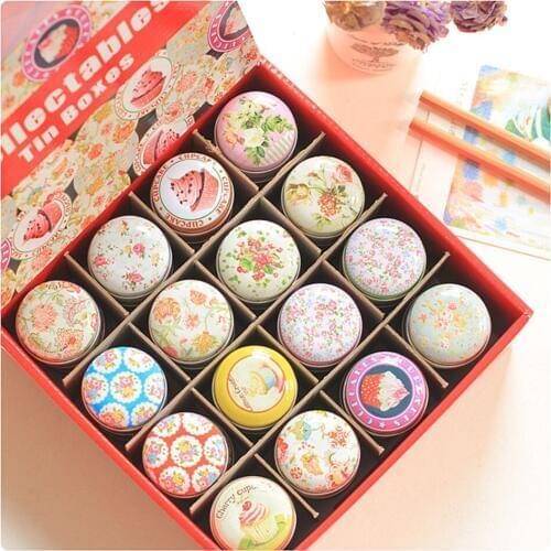 48 Pcs Mini Macaron Small Pill Storage Box Homemade Lipstick Comfrey Ointment Vaseline Tin Box Portable Pill Box Portable Case
