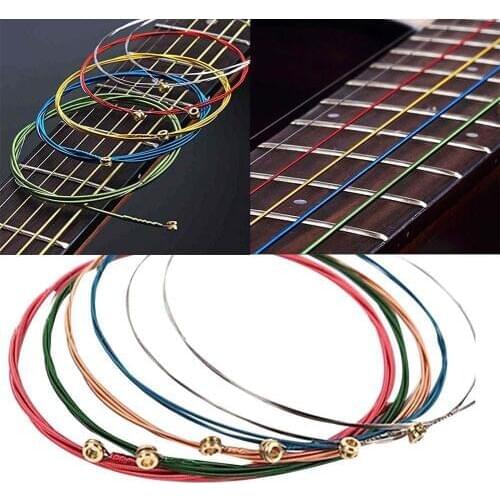 6Pcs Anti-rust Acoustic Folk Guitar Strings Set Music Instrument Accessories New Chic