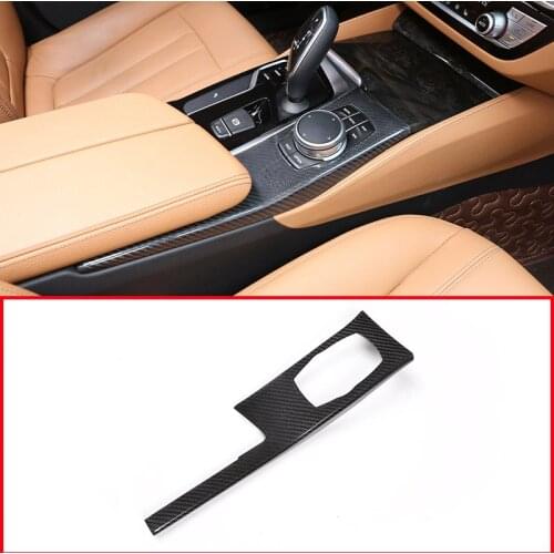 Real Carbon Fiber Car Central Control Knob Protection Plate Trim For BMW 5 Series G30 2017 2018 Car Accessories