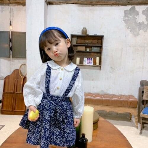 White Blouse with Lace Baby Collar Beautiful Blouses Doll Collar Hollow Shirts Fancy Fashion Underwear Spring Tops for Girls