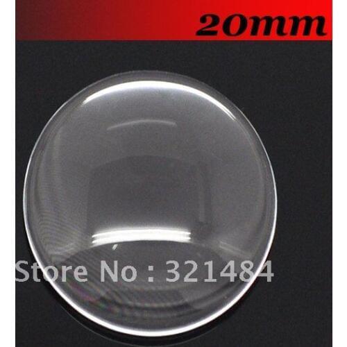 Free ship! 20mm 1000PCS Flat back Round Clear Glass Cabocon Glass Dome Seals Cameo For Pendant Settings