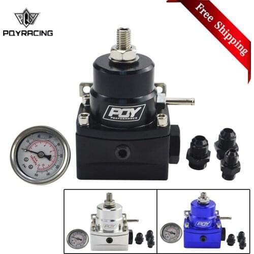Free Shipping AN8 high pressure fuel regulator w/ boost - 8AN 8/8/6 EFI Fuel Pressure Regulator with gauge PQY7855