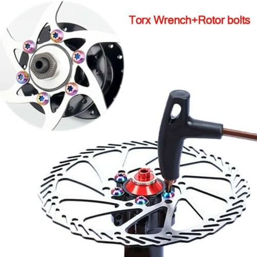 12PCS M5x10mm Disk Brake Rotor Bolts T25 Torx Bicycle Parts MTB Mountain Bike Brake Rotor Ti Screw