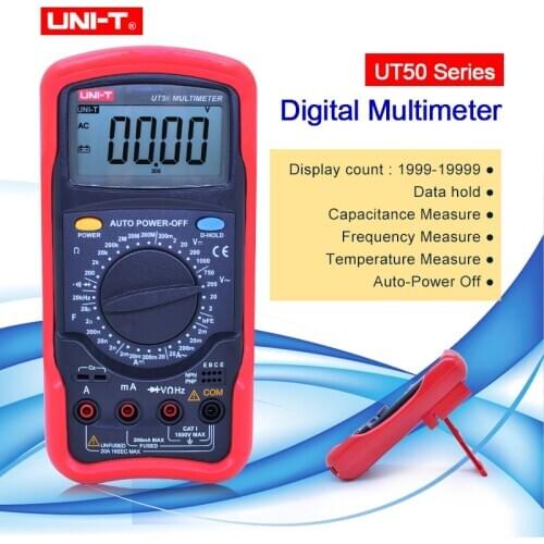 UNI-T Digital multimeter Large LCD Display UT50 Serie Voltmeter Ammeter Ohmmeter Diode/Continuity Test Overload Protection Meter