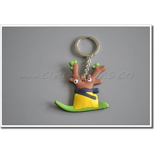 Key holder, custom cartoon rubber labels for souvenirs, cartoon gift labels, make as customers design, PVC material