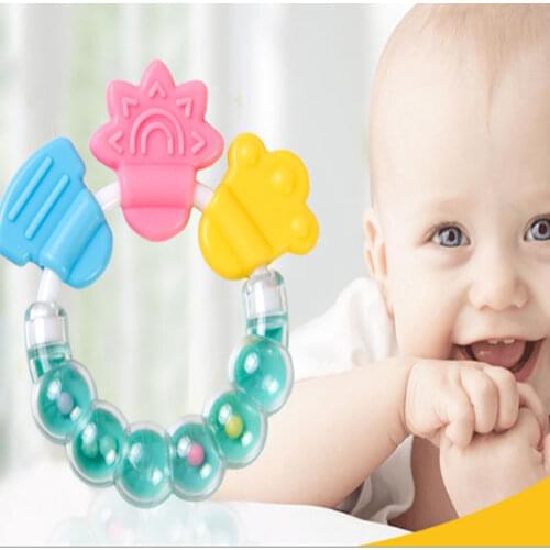 Baby biting Teether le molar rod infant silicone tooth gum molar tooth fixation apparatus bell tooth gum porta chupete Teether