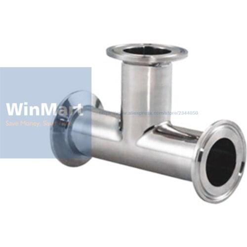 1pc 89mm Pipe OD Fitting 106mm Feerule OD 304 Stainless Steel SanitaryTri Clamp Sanitary Tee Connector Pipe Fitting Homebrew