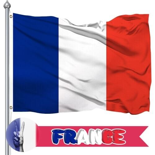 5ft x 3ft France Flag, Premium Quality French Supporter Fans Decoration Flag