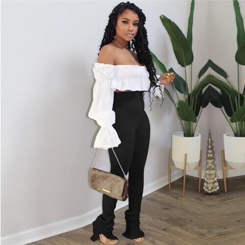 GuliriFei Women's Knitted Trousers