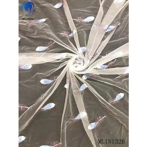 Beautifical French lace fabrics Latest style nigerian net lace embroidery fabric for clothes french lace 5yards ML1N1326