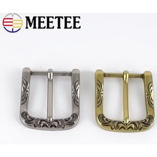 Meetee 2/5pcs 40mm Retro Belt Buckle Metal Pin Buckles Head DIY Leathercrafts Belts Clasp Decoration Accessories YK413
