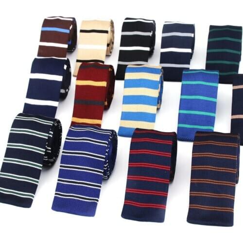 Fashion Knit Tie Black Gray Slim Necktie weave Narrow Neck Ties For Men Casual Business Wedding Skinny Stripe Cravat Accessories