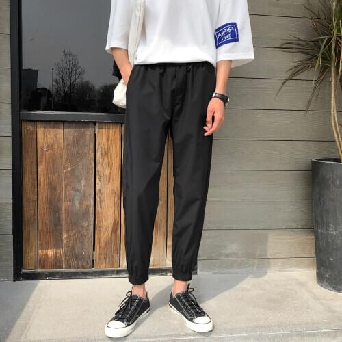 2020 Mens Leisure Cargo Casual Pants Streetwear Slim Fit Jogger Sweatpants Bound Feet Grey/black Color Trousers Plus Size M-3XL