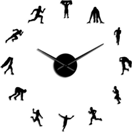 GZ282 Diy Hot Sale Acrylic Mirror Wall Clock European Living Room Oversized Wall Clock Gift Ideas