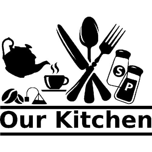 Our Kitchen Kitchen Stickers Wall Art Stickers Cutlery Vinyl Home Decor Coffee Kitchen Decor