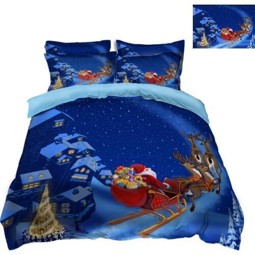 New Product 3D printed 4 Pcs Bedding Set Christmas decorate Microfiber Bedclothes flowers Bed Linens Duvet Cover Set