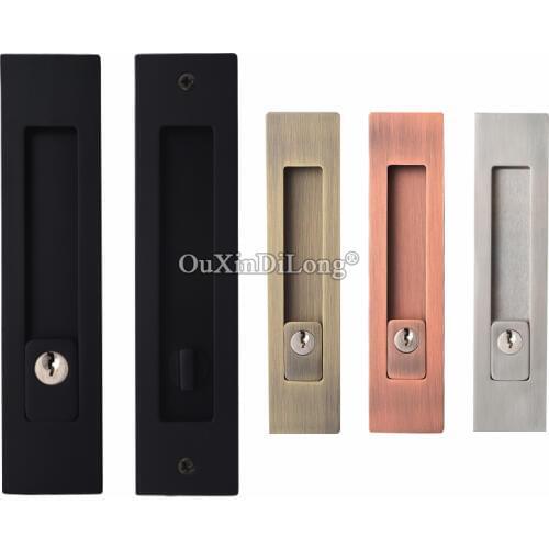 Brand New Recessed Sliding Door Locks Mortise Hook Lock Set Push / Pull Door Lock With Key / No Key
