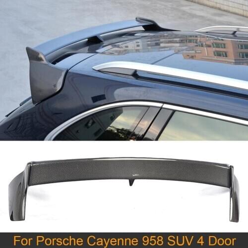Carbon Fiber Car Rear Roof Spoiler Wing For Porsche Cayenne 958 Turbo S Sport 4 Door 2015 - 2017 Car Rear Roof Spoiler Wing