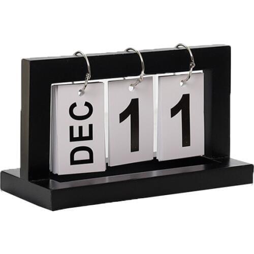 Quail 8 Inch Wooden Table Desk Calendar,Block Planner Month Date Display,House Number,Alphabet Letter Decoration