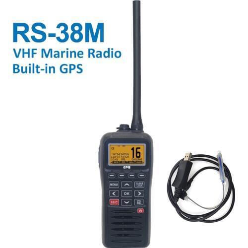 Recent RS-38M VHF Marine Radio Built-in GPS 156.025-163.275MHz Float Transceiver Tri-watch IP67 Waterproof Walkie Talkie