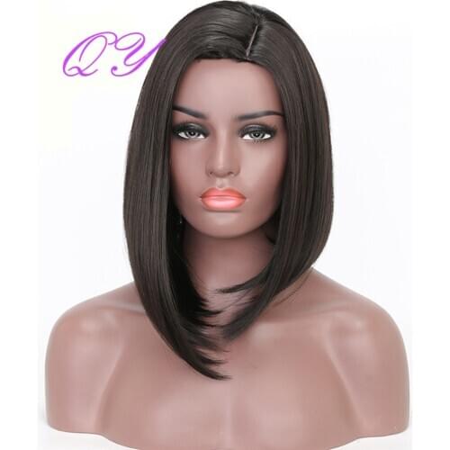 QY Hair Short Wig Bob Straight Black Synthetic Wigs for Women Hair Wig African Women Cosplay Wigs or Daily Use