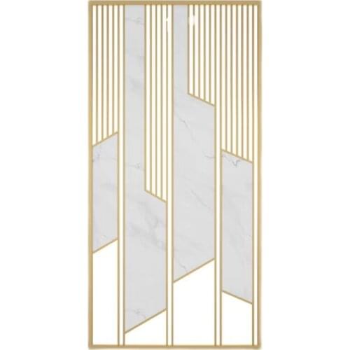 Luxury Stainless Steel Screen, Entrance Partition, Living Room And Bedroom Shelter, Household Metal Marble Screen