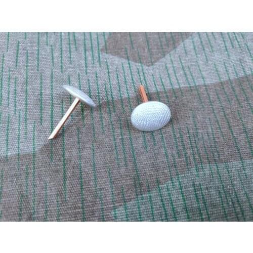 PAIR WWII WW2 GERMAN EM OFFICER CAP HAT BUTTON PINS METAL silver 16MM