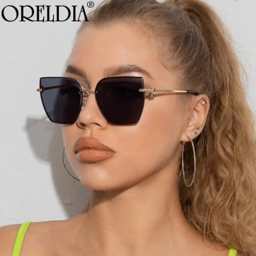 Luxury Cat Eye Sunglasses 2021 Women Rimless Black Retro Sun Glasses Vintage Lady Brand Designer Sunglasses Female Famous UV400
