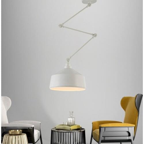 Modern minimalist wrought iron pendant lamp Nordic telescopic folding bedside creative adjustable DIY personality single head