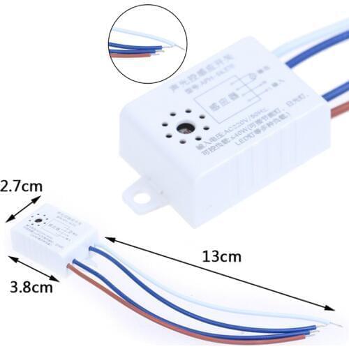 220V 60Hz LED Sound Operated Switch Energy Sensor Voice Control Lamp Acoustic Sensor Switch