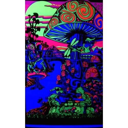 Generic Magic Valley Trippy Mushrooms Art Film Print Silk Poster Home Wall Decor 24x36inch