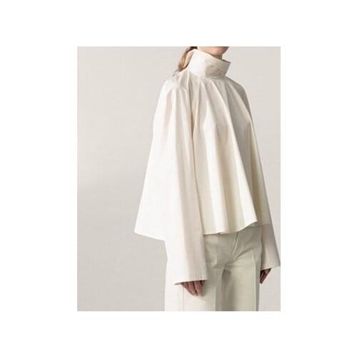 Women Shirt 2020 Autumn Temperament Long-sleeved High-necked Shirt Female Commuter Loose Version Single-breasted Lapel