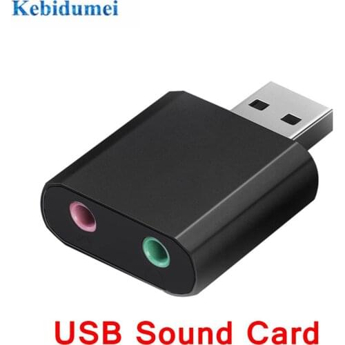 KEBIDU USB Sound Card USB Audio Interface headphone Adapter Soundcard for Mic Speaker Laptop PS4 Computer External Sound Card