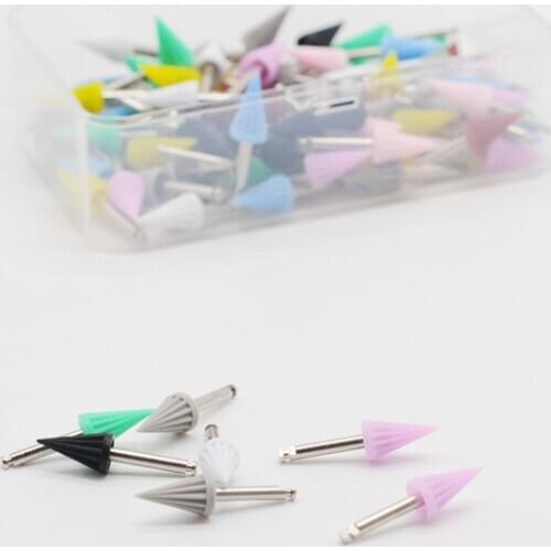 Dental Polishing Cup Prophylaxis Silicone Colorful Rubber Tapered Polishing Prophy Cup Brush 100Pcs