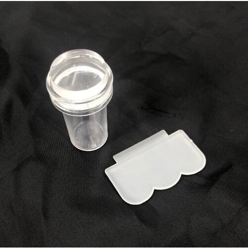 2pcs Mini Transparent Jelly Nail Art Stamper Scraper Set DIY Polish Design Print Silicone Stamp Stamping Tools Nail Template