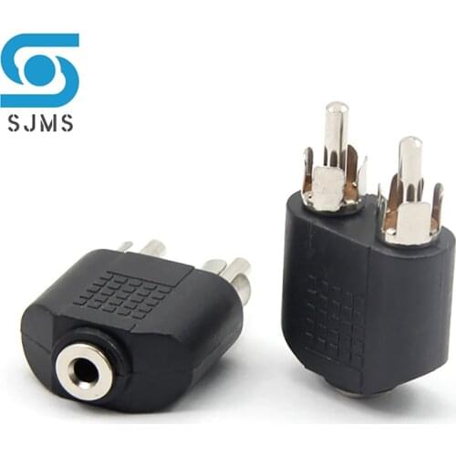 3.5mm MONO Audio Stereo Jack Female To 2 RCA Male Audio Plug Connector Adapter Converter for Speaker Audio Accessories parts