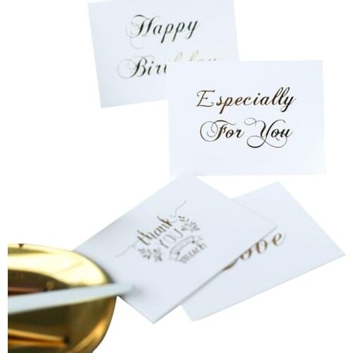 40pcs/pack Mini thank you Card White bronzing gift decoration card Scrapbooking party invitation DIY Deco Supply For Wedding