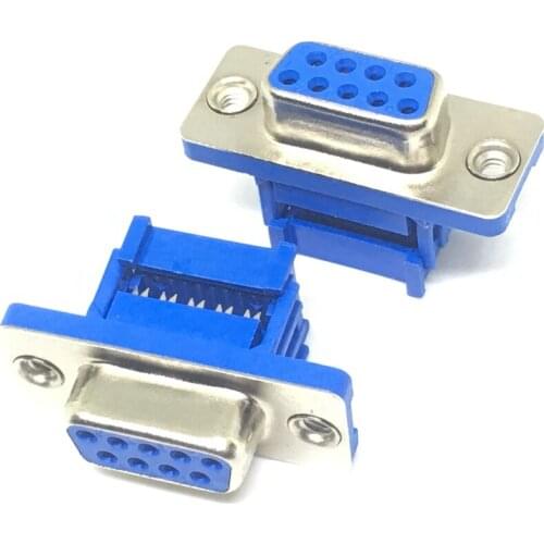 5PCS DIDC9 DB9 MALE serial port CONNECTOR IDC crimp Type D-Sub RS232 COM CONNECTORS 9pin plug 9p Adapter FOR ribbon cable wire