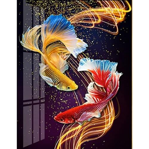 5D Diamond Embroidery Animal koi Cross Stitch DIY Diamond Painting Fish Art Kit Diamond Mosaic rhinestones Decorations Home