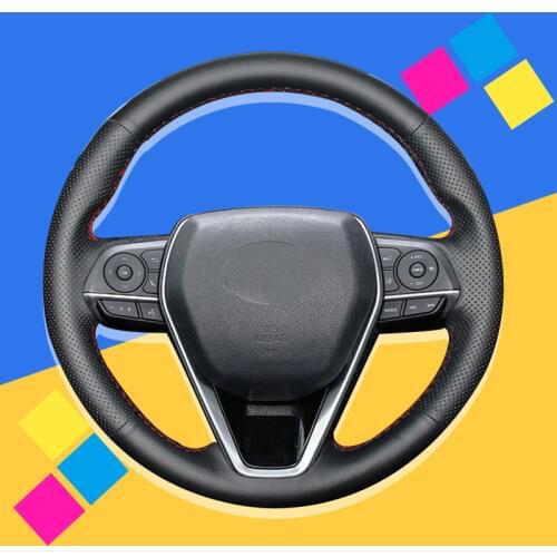 Auto Braid On The Steering Wheel Cover for Toyota Camry 2018-2019 Avalon 2019 Corolla 2019-2020 RAV4 2019 Car Covers Car-styling