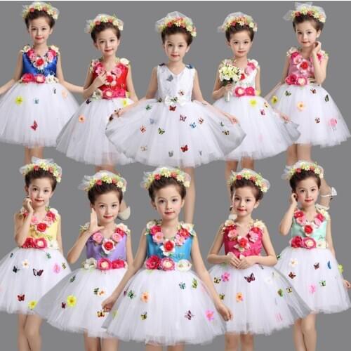 Girls Sequin Ballet Dance Dress Kids Party Ballroom Stage Wear Childrens Performance Costumes Ballroom Jazz Tutu Dancing Dress