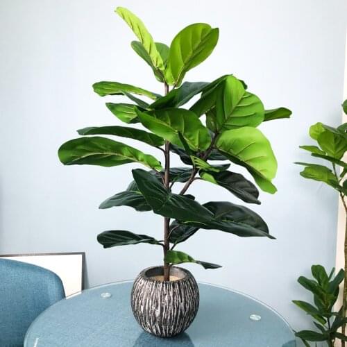 65-125cm Tropical Tree Large Artificial Banyan Plants Fake Ficus Branch Plastic Leaves Desk Potted For Home Wedding Gifts Decor