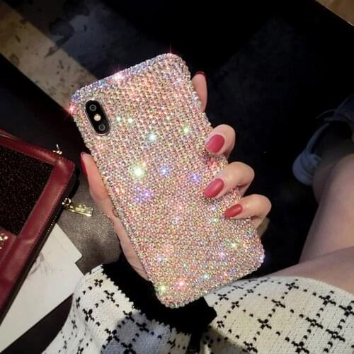 Full Bling Crystal Diamond Case Cover For iPhone 12 11 Pro XS Max XR X 8 7 6 Plus Samsung Note 20 10 9 S20 Ultra S10 S9 Plus