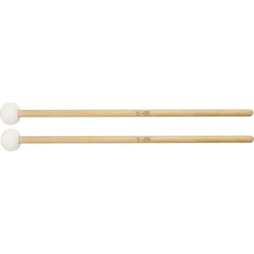 Wood Bass Drum Mallets Sticks Felt Mallet with Wood Handle for Percussion Bass Drum Percussion Sticks Drumsticks 15 Inch