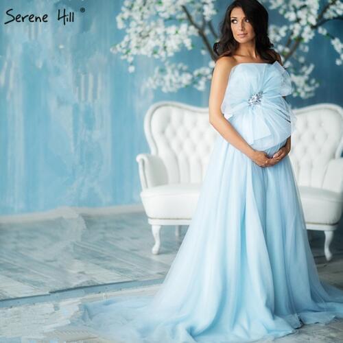 Designer Photograph Evening Dress Princess With Bow Crystals Mint Evening Dress Gown 2020 Bridal Gown Serene Hill HA2104