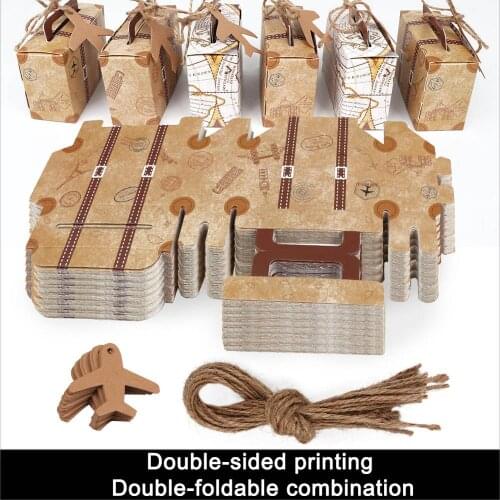 OurWarm 10pcs Kraft Paper Candy Gift Box Heart Crown Gifts Bags Party Favors For Guests Wedding Baby Shower Birthday Decoration