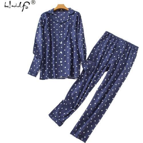 Mens Cotton Pajamas Set Plaid and Dot Print Long-sleeved Pajamas Suit Flannel Sleepwear Set Loungewear for Male Men Homewear