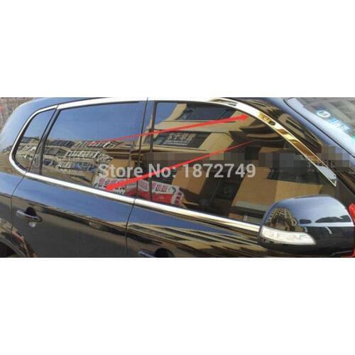 Stainless Steel Full Window Frame Sill Trim With Center Pillars 18pcs For Hyundai Tucson 2004 2005 2006 2007 2008 2009 g