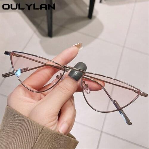 Oulylan Sexy Cat Eye Sunglasses Women Fashion Metal Vintage Sun Glasses for Men Driving Goggles Shades UV400 Pink Eyewear